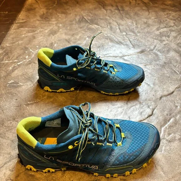 La Sportiva Men's Bushido Trail Running Shoe, Ocean Sulphur Men's Size US 10 EUC - Picture 1 of 4